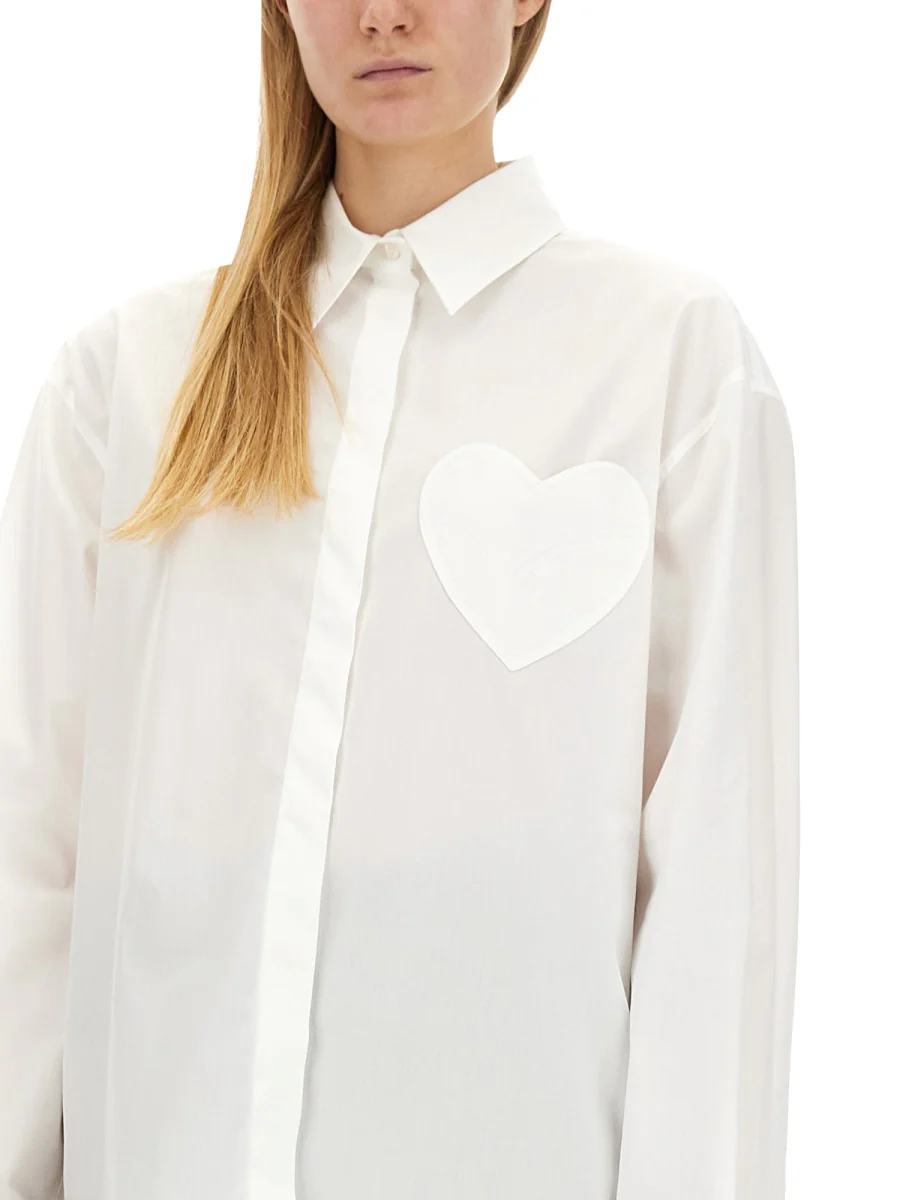 MOSCHINO JEANS Heart-patch Cotton Shirt - Image 4