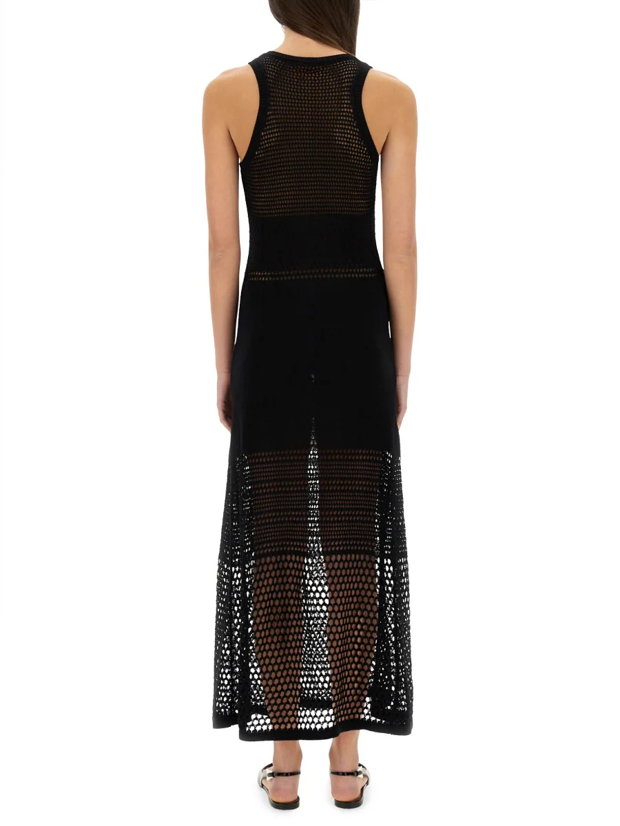 MOSCHINO JEANS Long Mesh Dress with Logo - Image 3