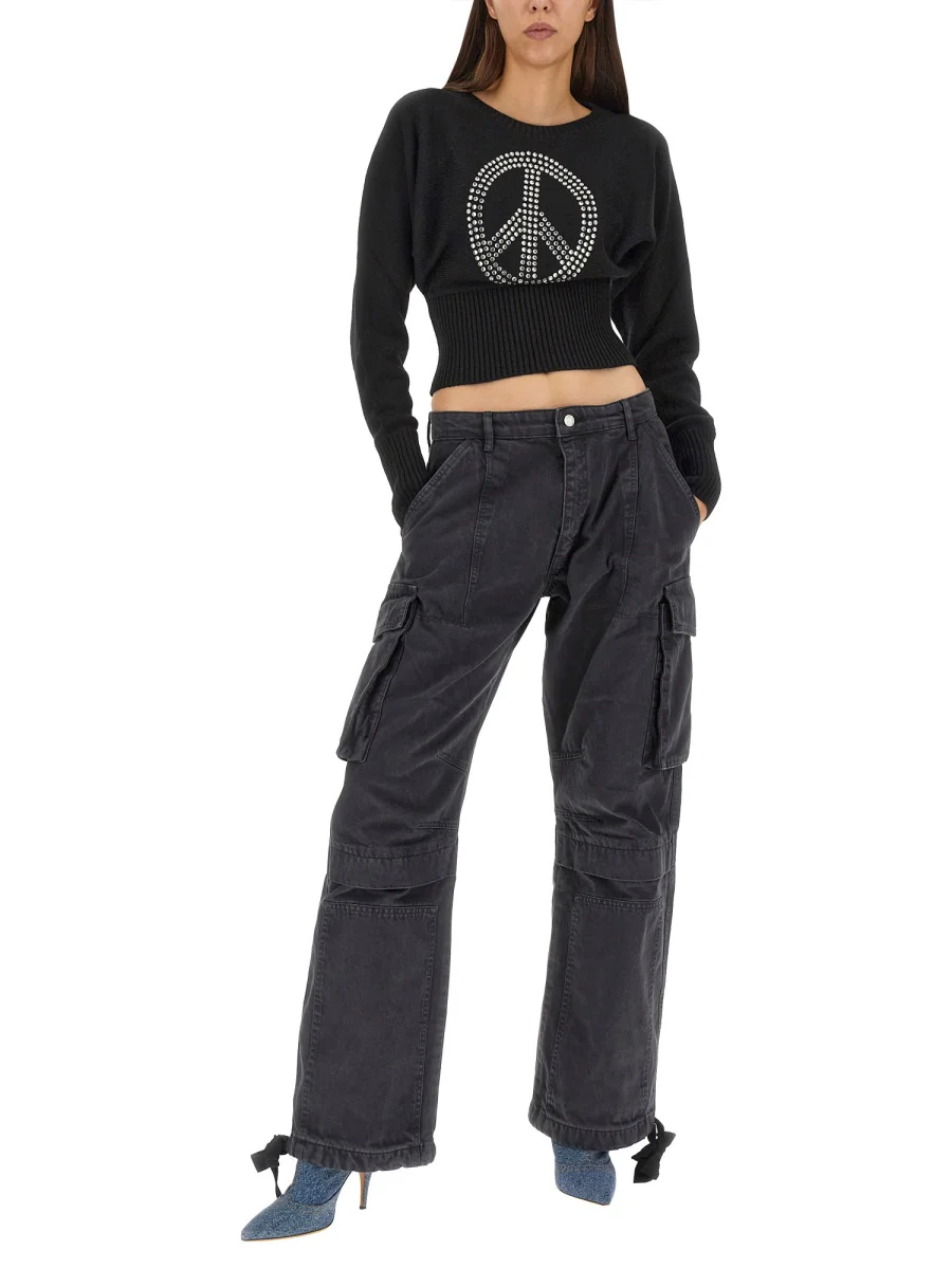MOSCHINO JEANS Peace-sign Cotton T-shirt - Image 2
