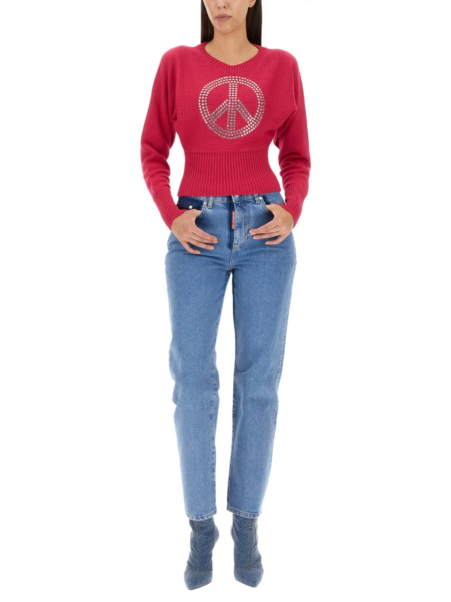 MOSCHINO JEANS Peace Symbol T-Shirt for Women - Image 2