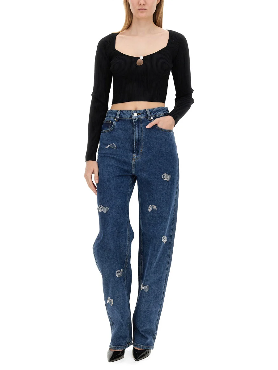 MOSCHINO JEANS Ribbed Crop Top - Image 2