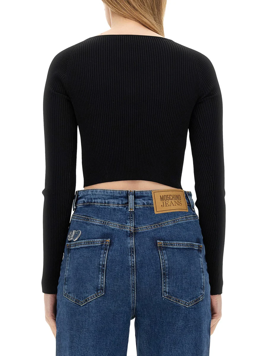 MOSCHINO JEANS Ribbed Crop Top - Image 3