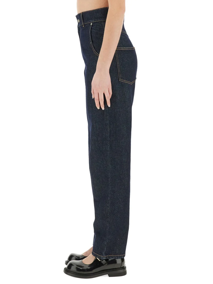 Moschino Laurel Crown Patch Straight Fit Denim Pants - Image 4