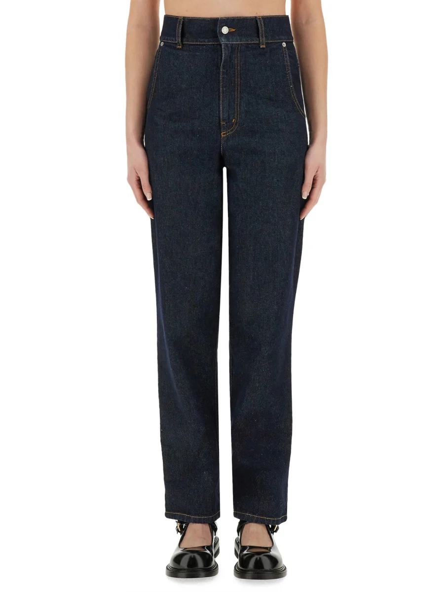 Moschino Laurel Crown Patch Straight Fit Denim Pants - Image 5