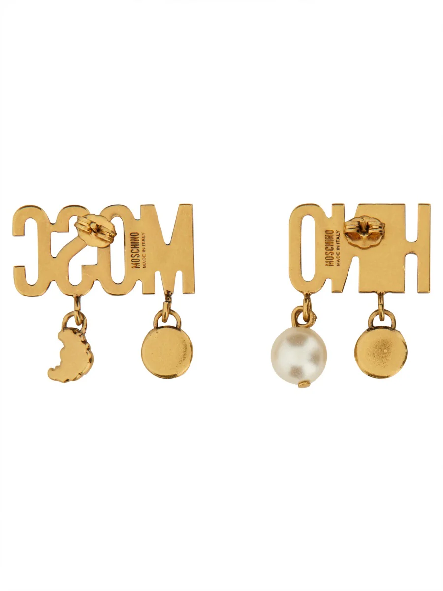 MOSCHINO Logo Earrings for Women - SS25 Collection - Image 2