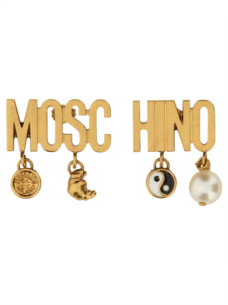 MOSCHINO Logo Earrings for Women - SS25 Collection - Image 3