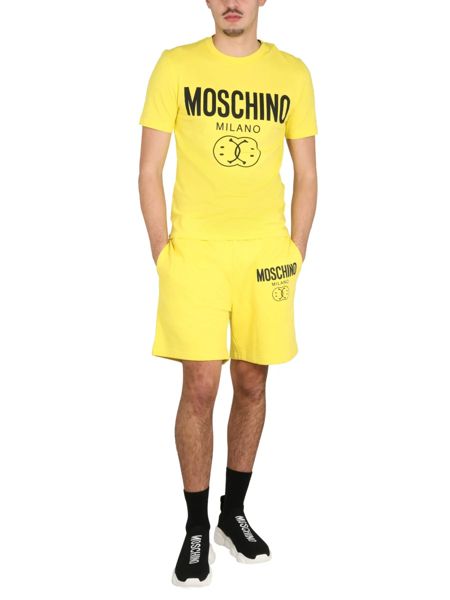 MOSCHINO Logo Elastic Waistband Bermuda Shorts - Image 2