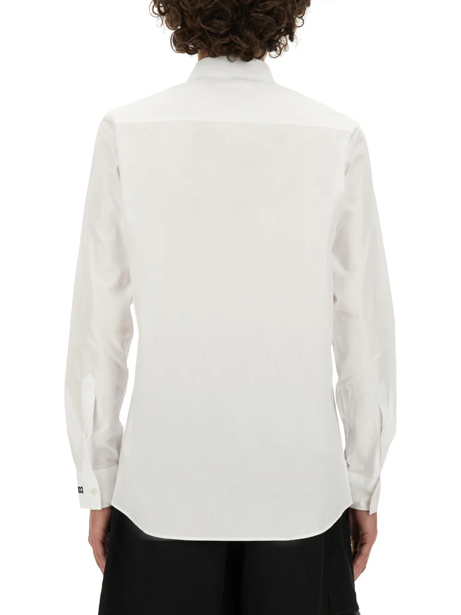 MOSCHINO Logo-embroidered Long-sleeve Cotton Shirt - Image 3