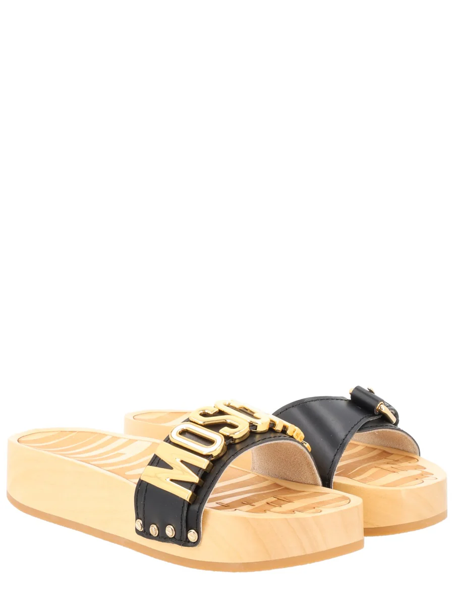 MOSCHINO Sandals in Calfskin and Wood - Image 2