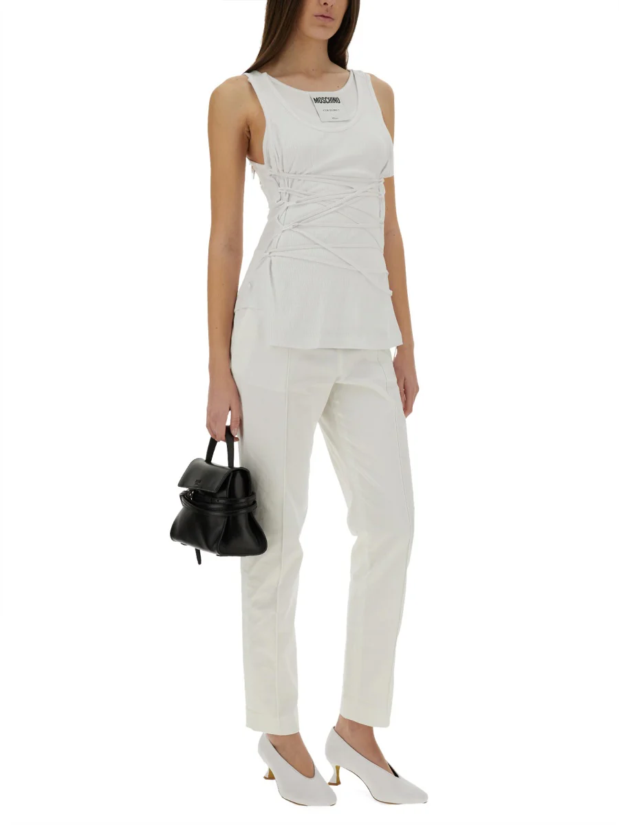 MOSCHINO Slim Fit Tank Top with Laces - Image 2