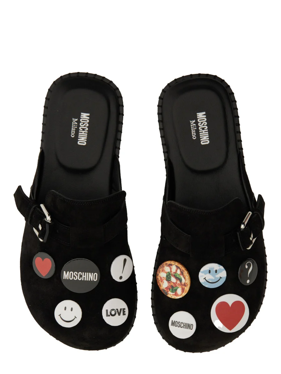 Moschino Suede Flat Mules - Image 2