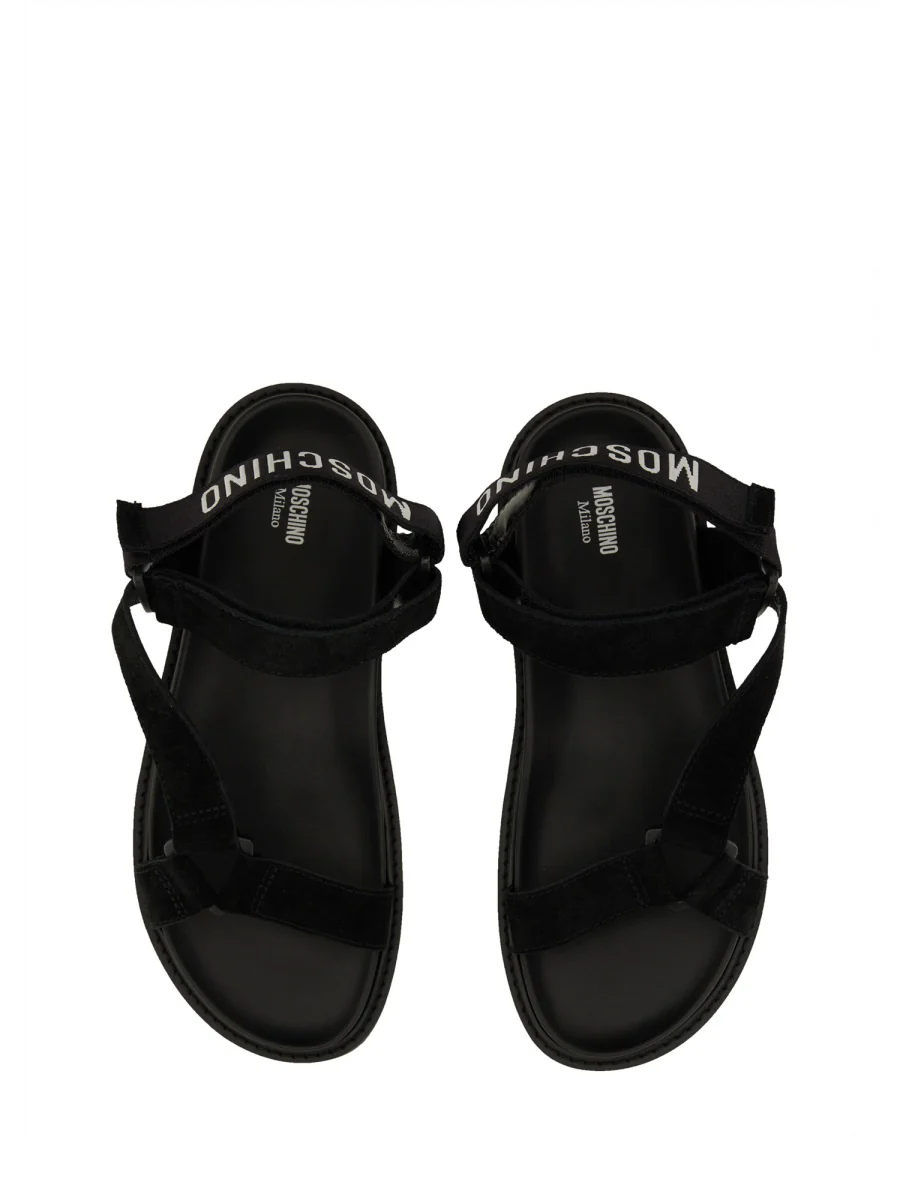 MOSCHINO Suede Sandals with Logo - Image 2