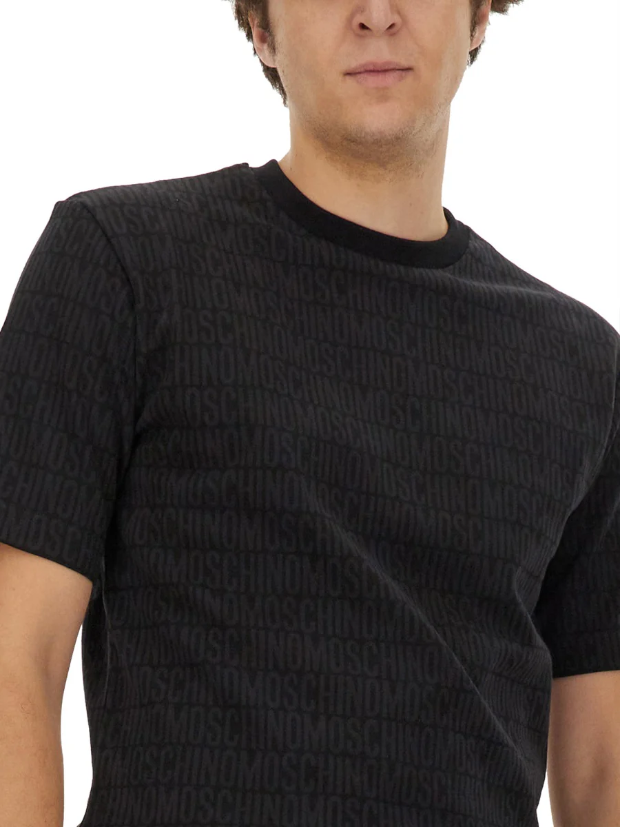 MOSCHINO T-shirt with All Over Logo - Image 4