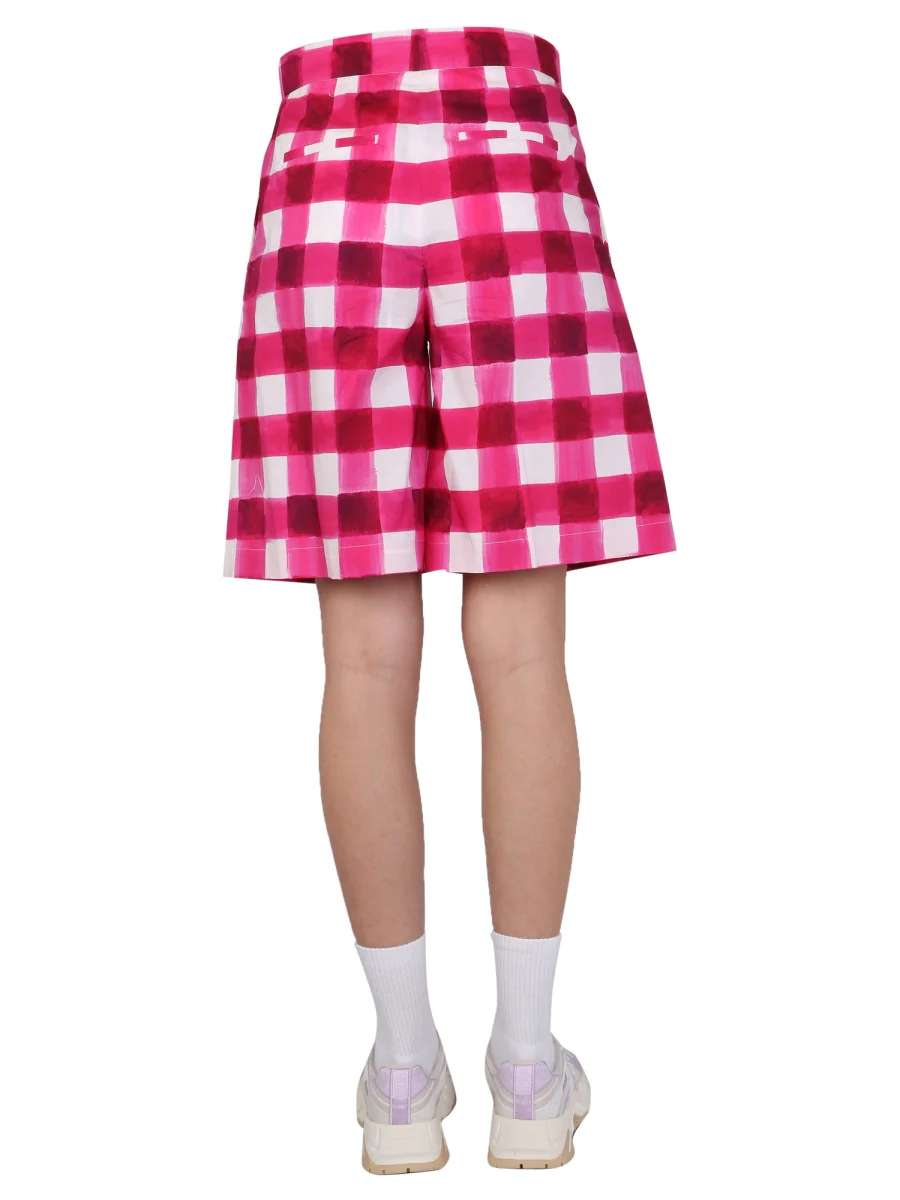 Msgm Checked Mini Shorts for Women - Image 4
