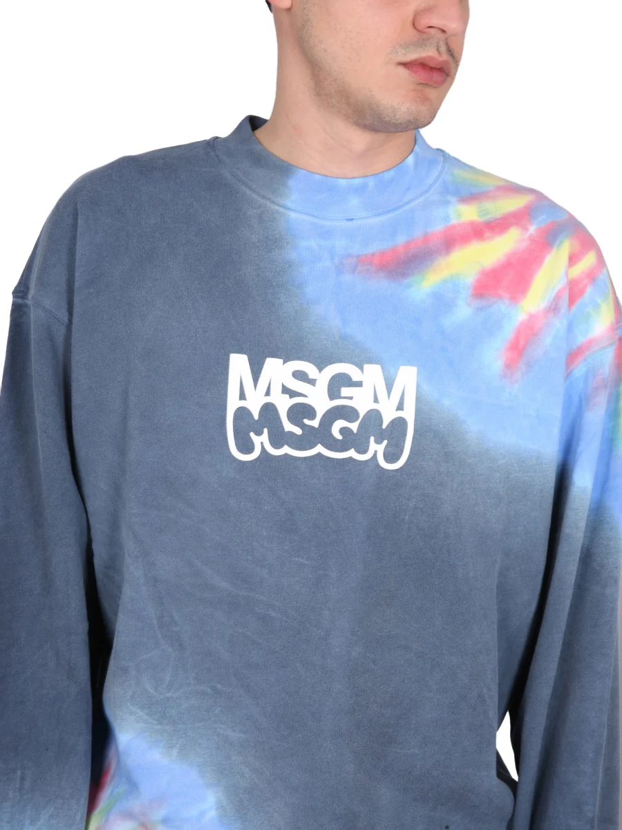Msgm Crawling Logo Print Sweatshirt for Men - Image 4