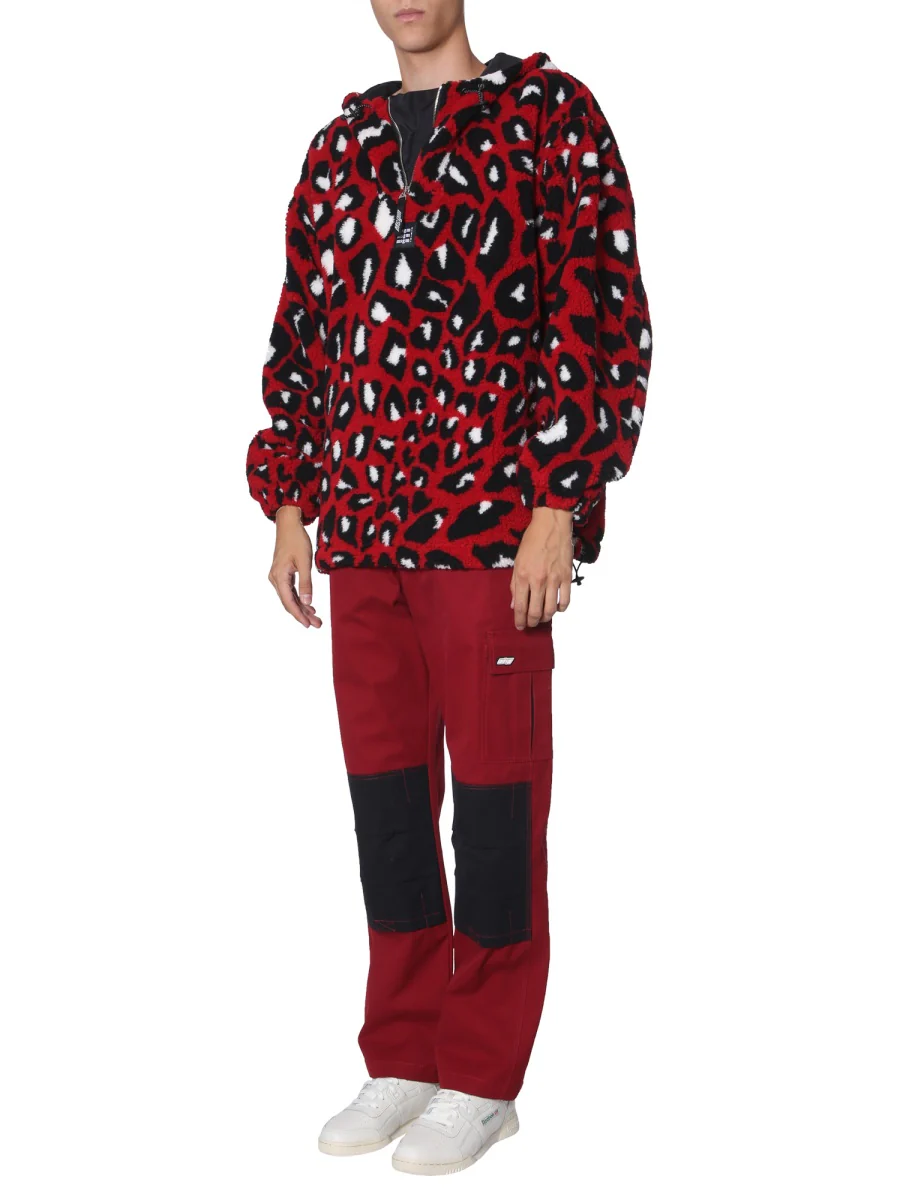 MSGM HOODED SHEARLING JACKET with ANIMAL PATTERNS - Image 2
