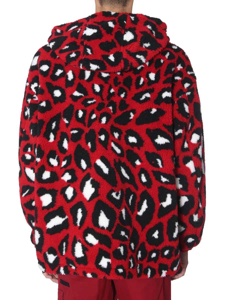 MSGM HOODED SHEARLING JACKET with ANIMAL PATTERNS - Image 4
