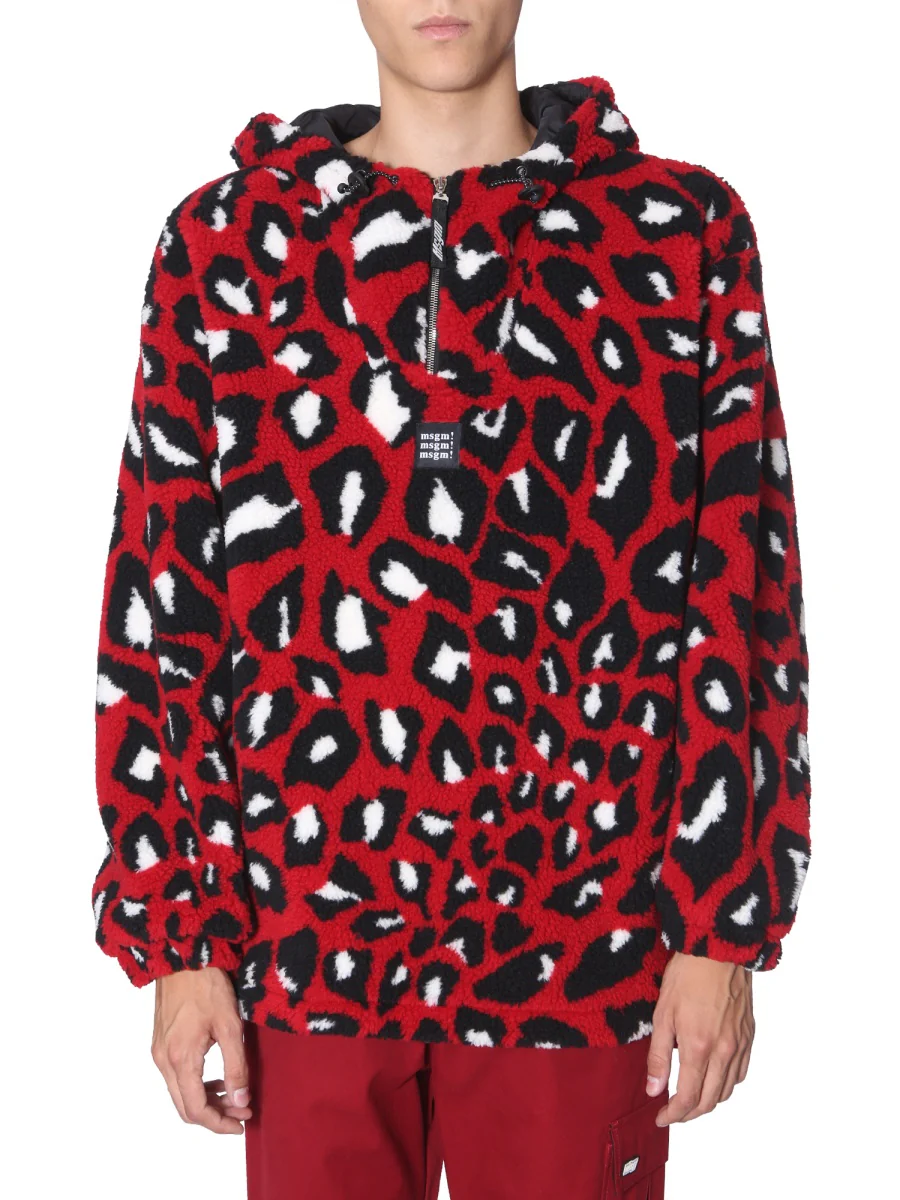 MSGM HOODED SHEARLING JACKET with ANIMAL PATTERNS - Image 5
