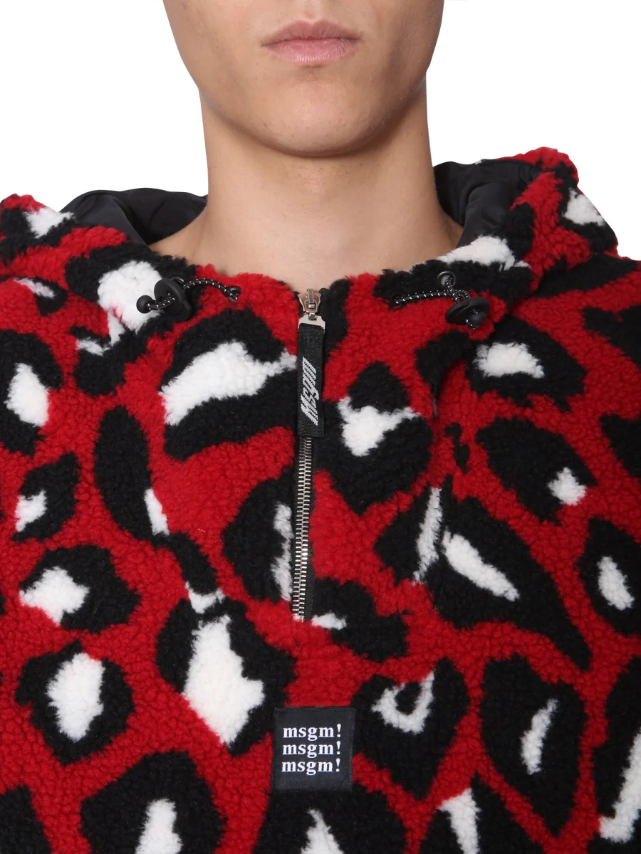 MSGM HOODED SHEARLING JACKET with ANIMAL PATTERNS - Image 7