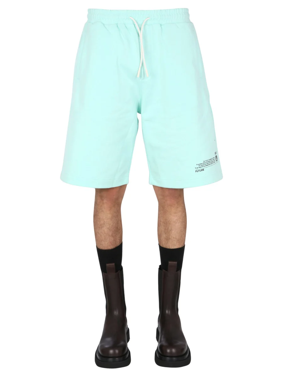 Msgm Men's Mini Bermuda Shorts with Elastic Waist