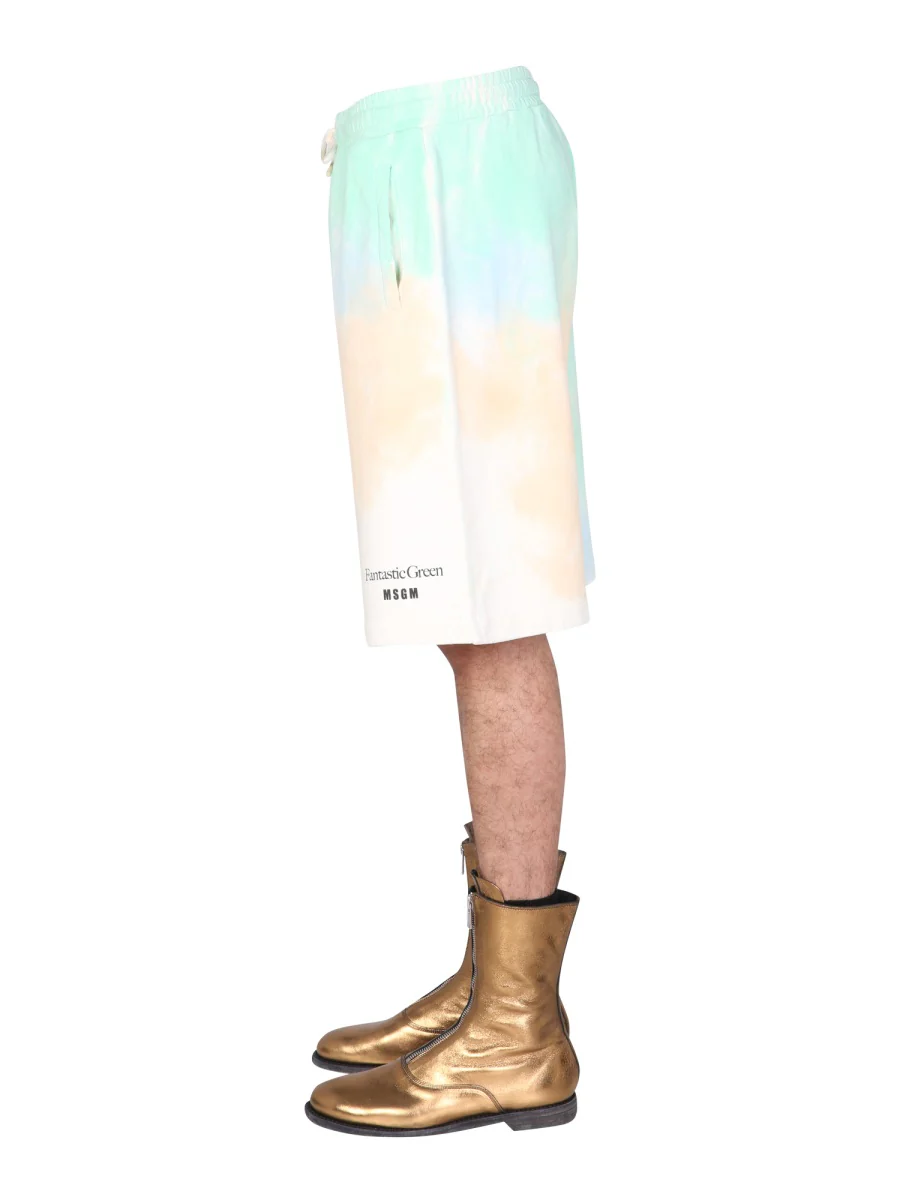 MSGM Men's Tie Dye Pattern Bermuda Shorts - Image 3