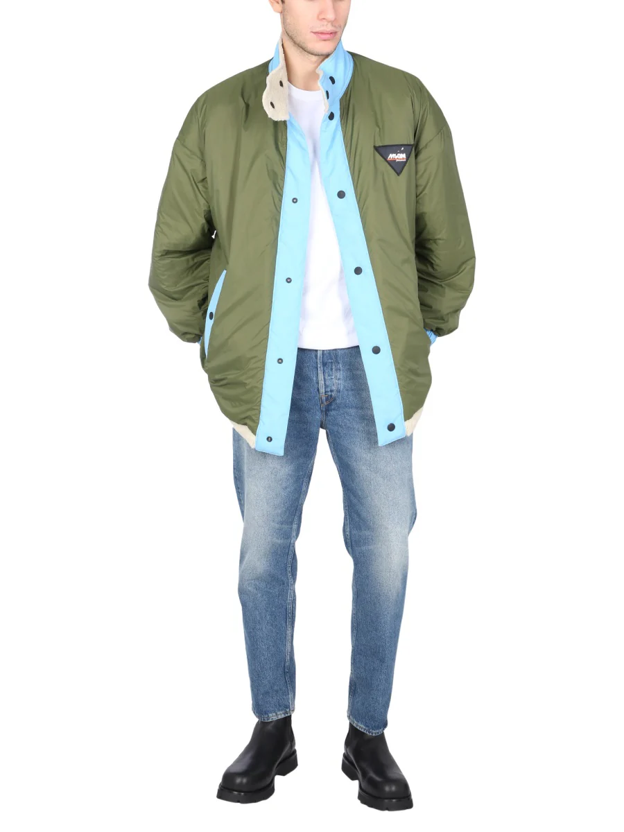 MSGM Reversible Sherpa Jacket with Logo Patch - Image 2