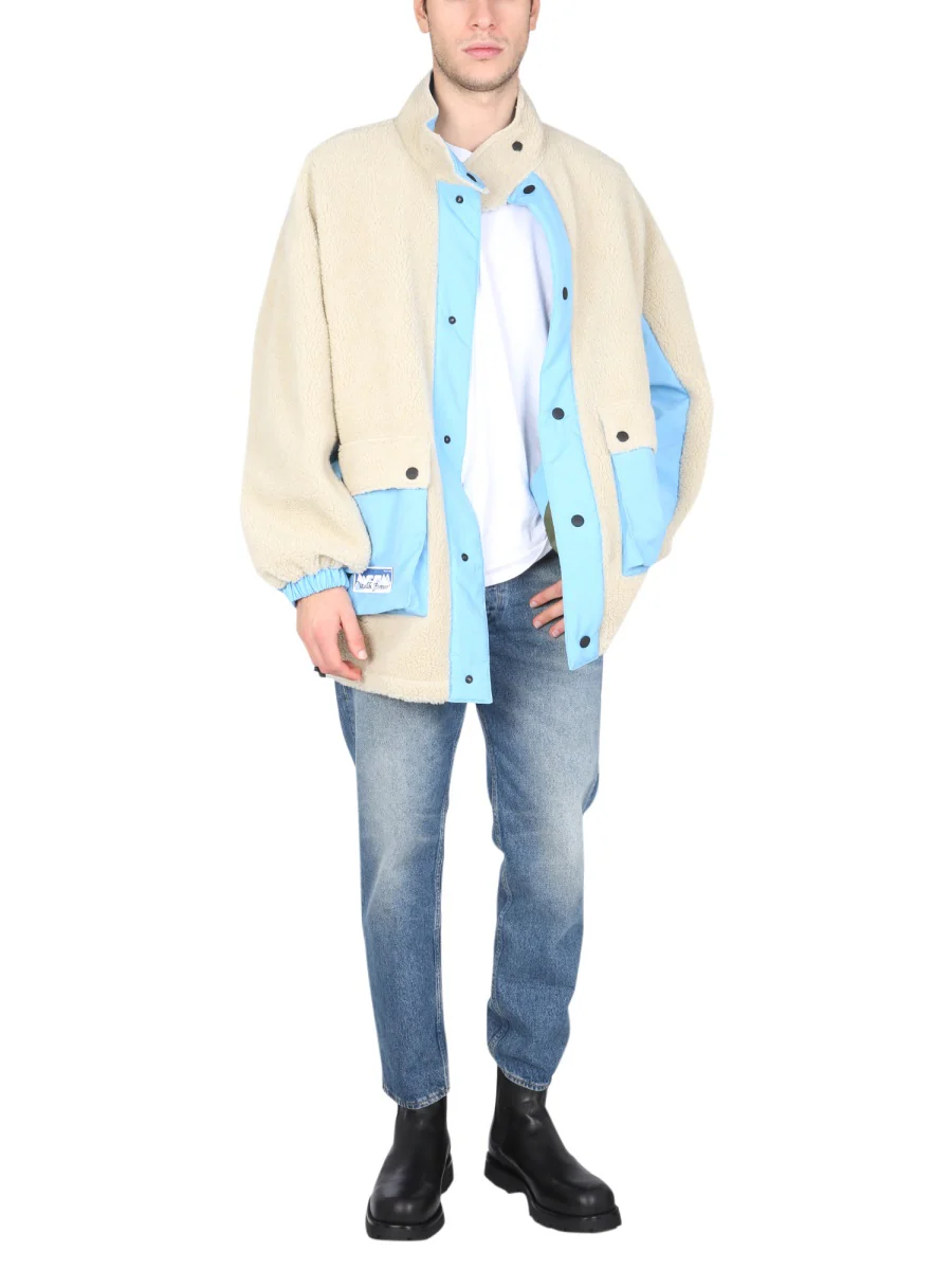 MSGM Reversible Sherpa Jacket with Logo Patch - Image 3