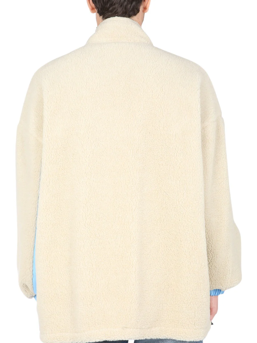 MSGM Reversible Sherpa Jacket with Logo Patch - Image 4