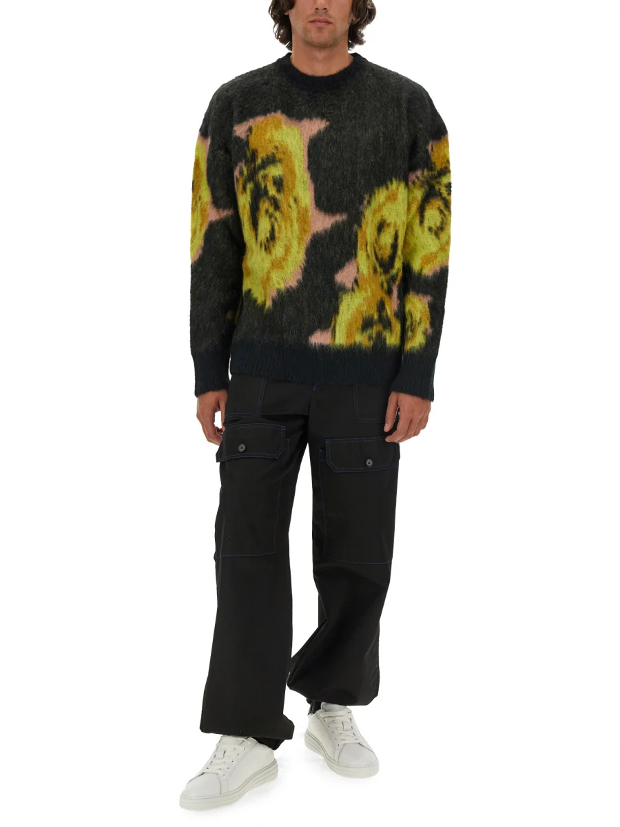 MSGM Rose Intarsia Print Jumper - Image 2