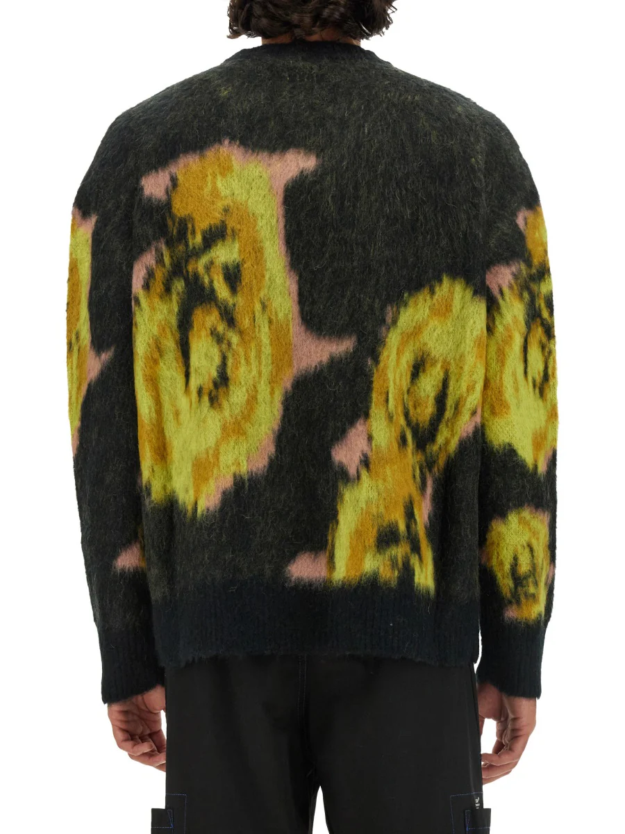 MSGM Rose Intarsia Print Jumper - Image 3