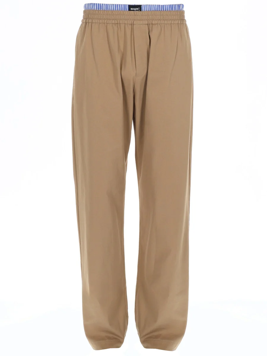 Msgm Stylish Cotton Trousers for Men - Spring/Summer 2026
