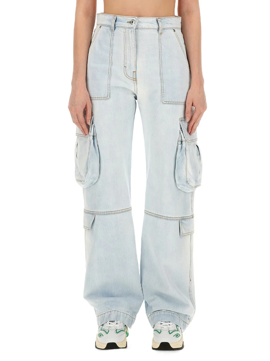 MSGM Women's Cargo Denim Pants