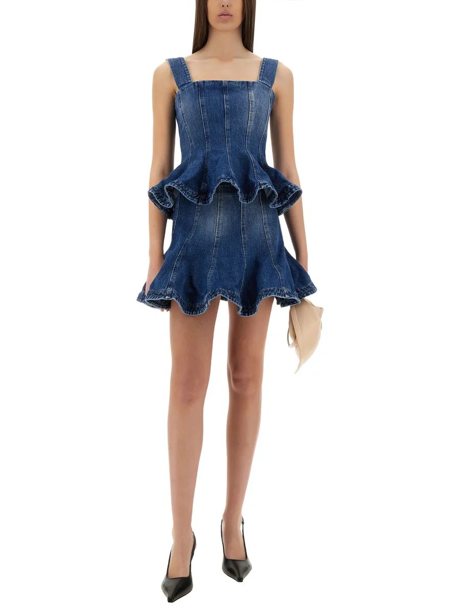 Msgm Women's Cotton Mini Denim Skirt - Image 2