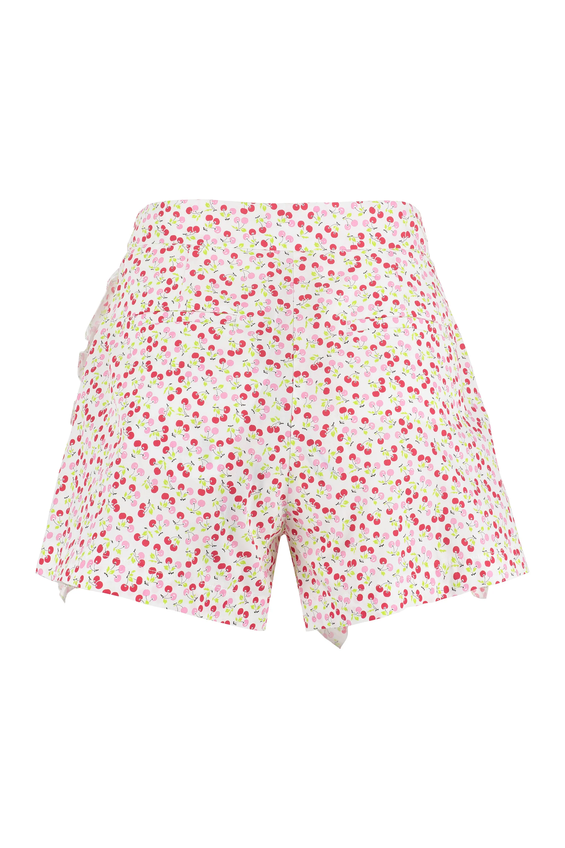 Msgm Women's Printed Cotton Shorts with Front Ruffles - Image 2