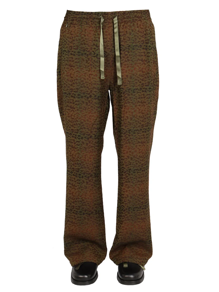 NEEDLES Drawstring-waist Animal-print Trousers