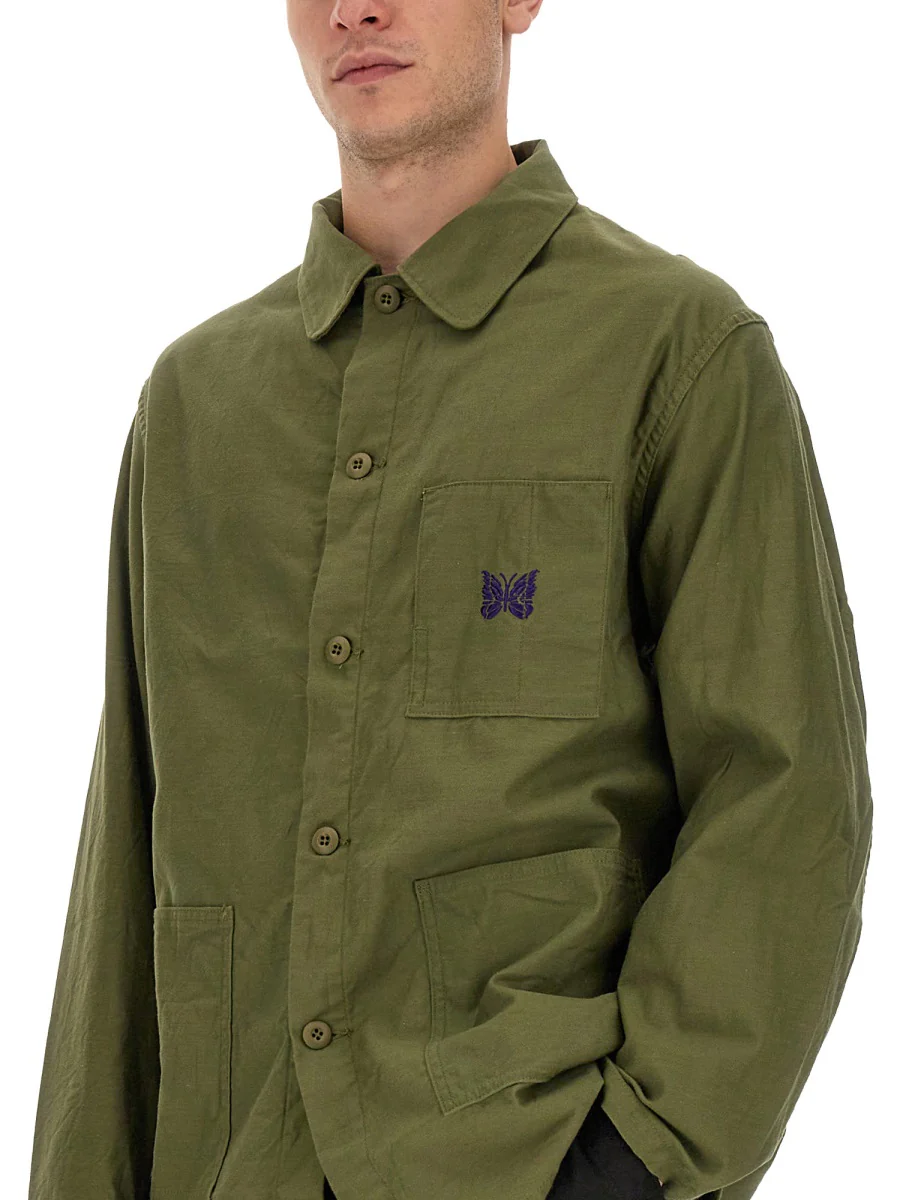 NEEDLES Embroidered Cotton Shirt Jacket - Image 4