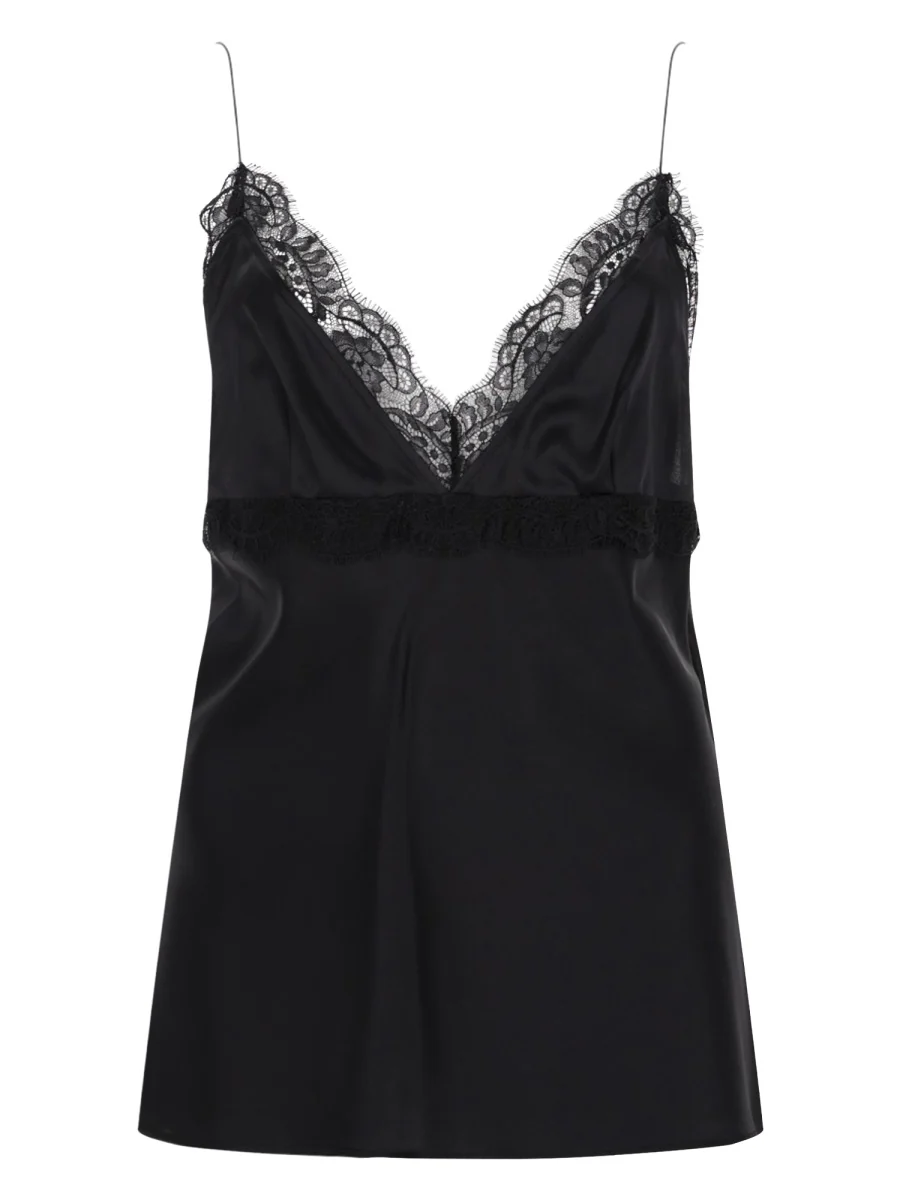 NINA RICCI V-Neck Silk Satin Top