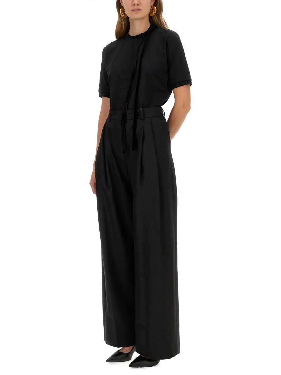 NINA RICCI Velvet-trimmed Bow T-shirt - Image 2