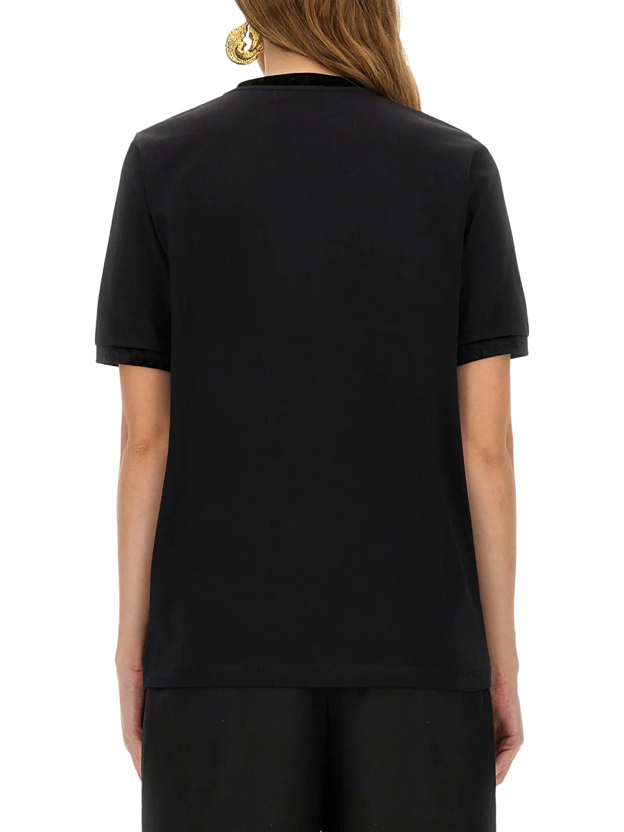 NINA RICCI Velvet-trimmed Bow T-shirt - Image 3