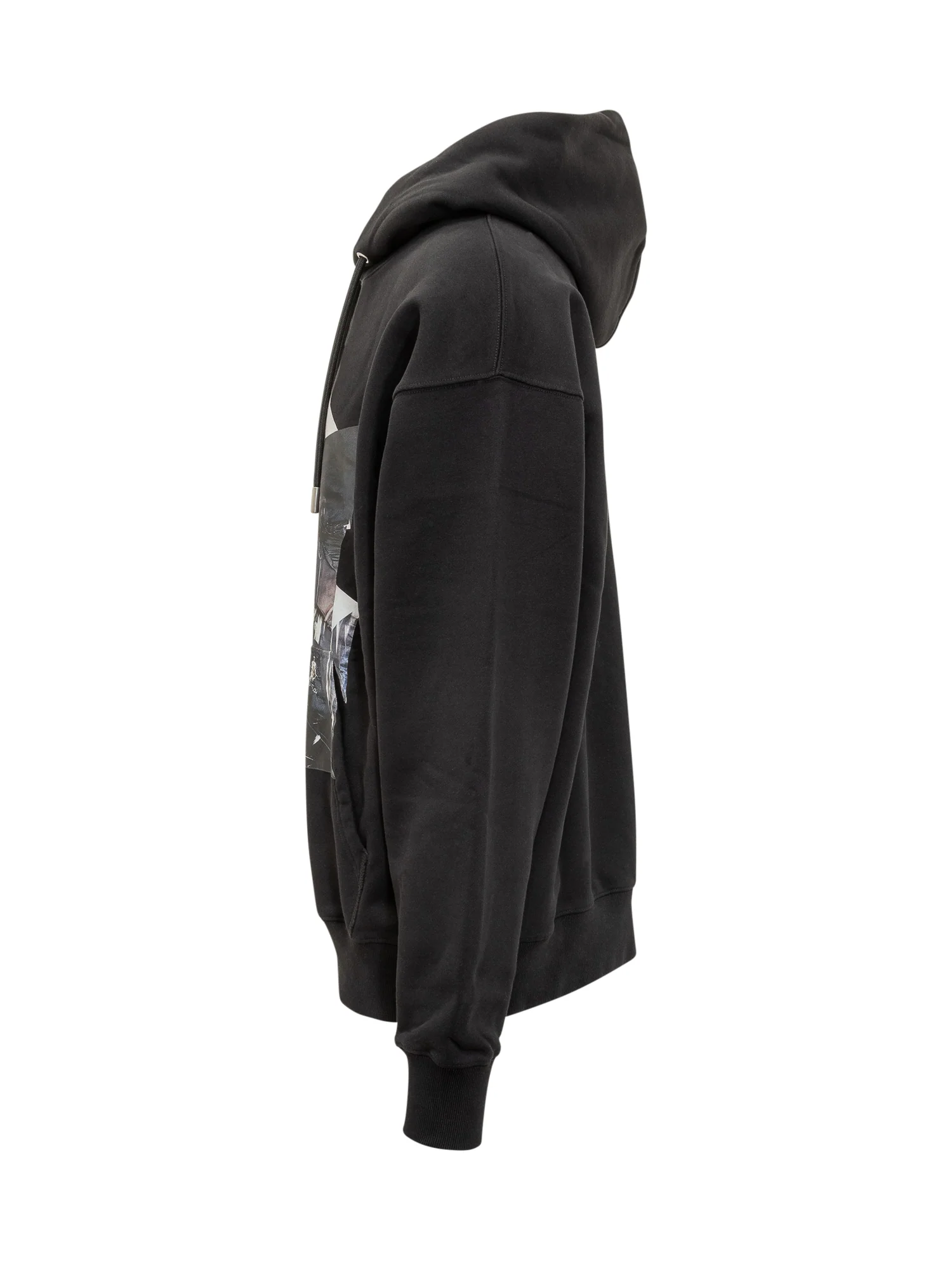 Off-white Casual Sweatshirt with Hood and Graphic Design - Image 3