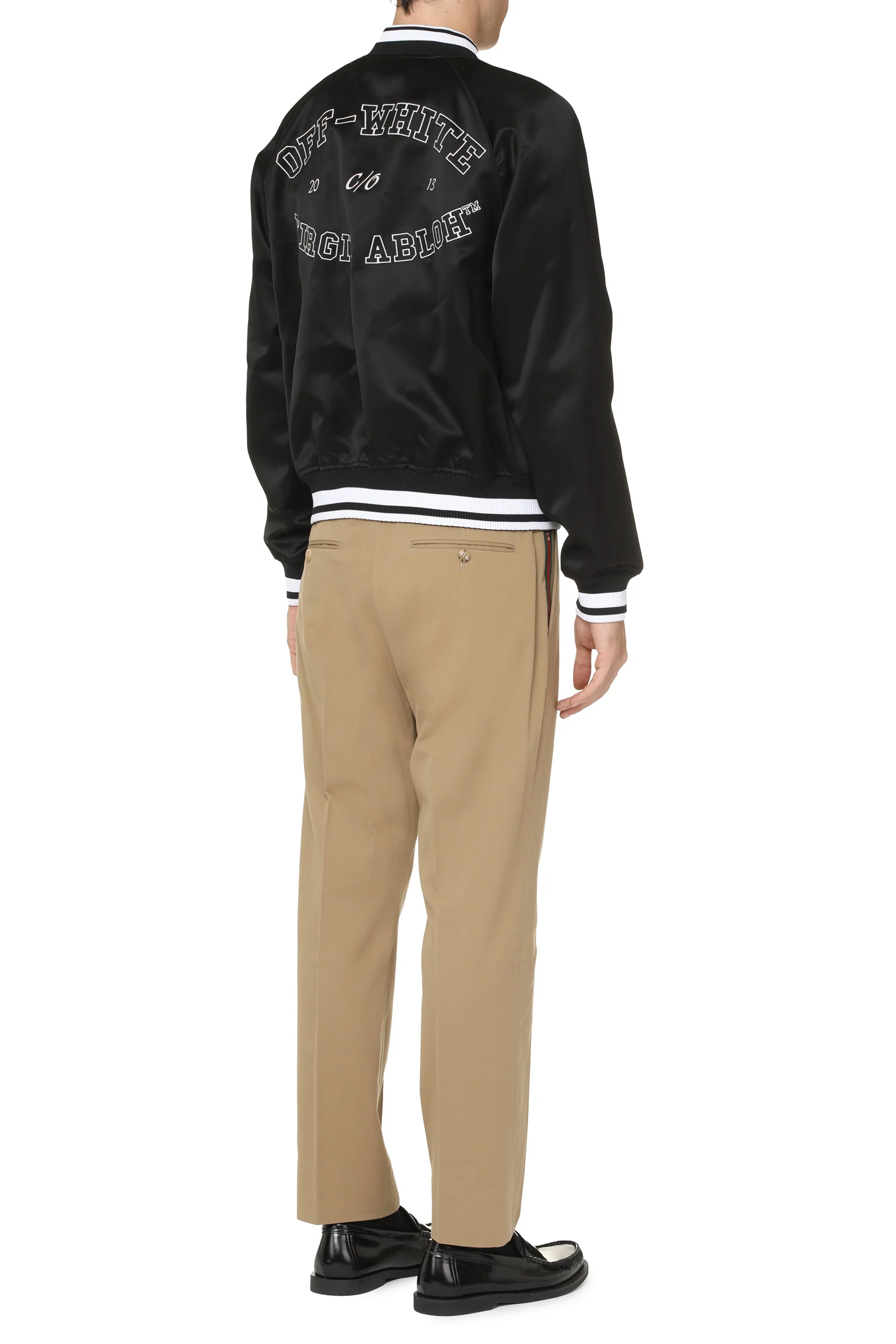 Off-White College Satin Bomber Jacket - Image 4