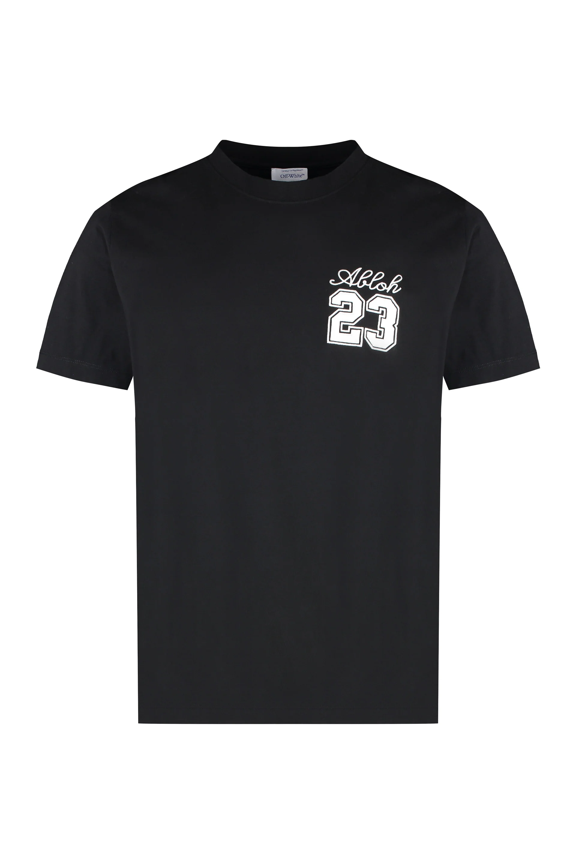 Off-White Cotton T-shirt with Logo 23 Embroidery