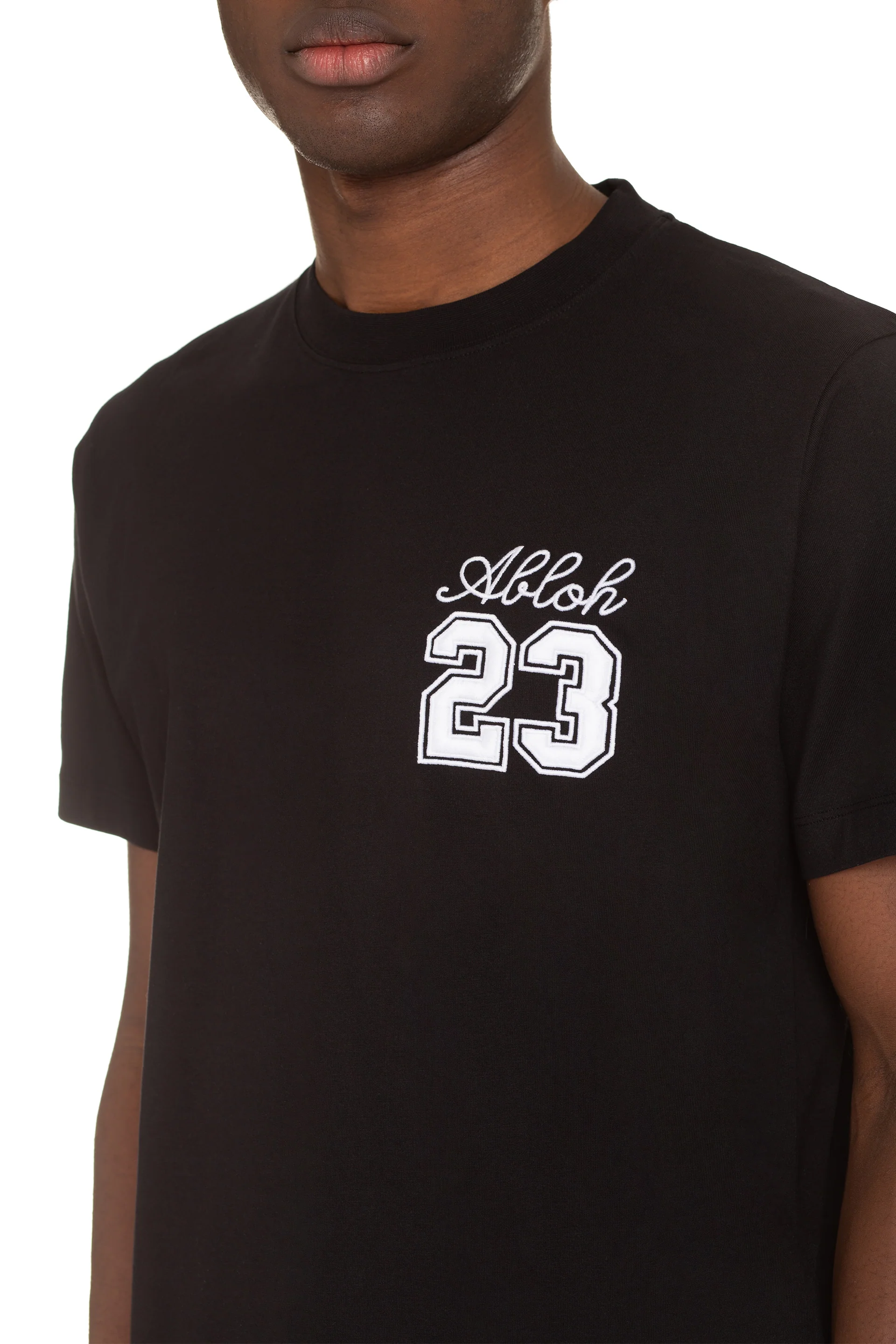 Off-White Cotton T-shirt with Logo 23 Embroidery - Image 5