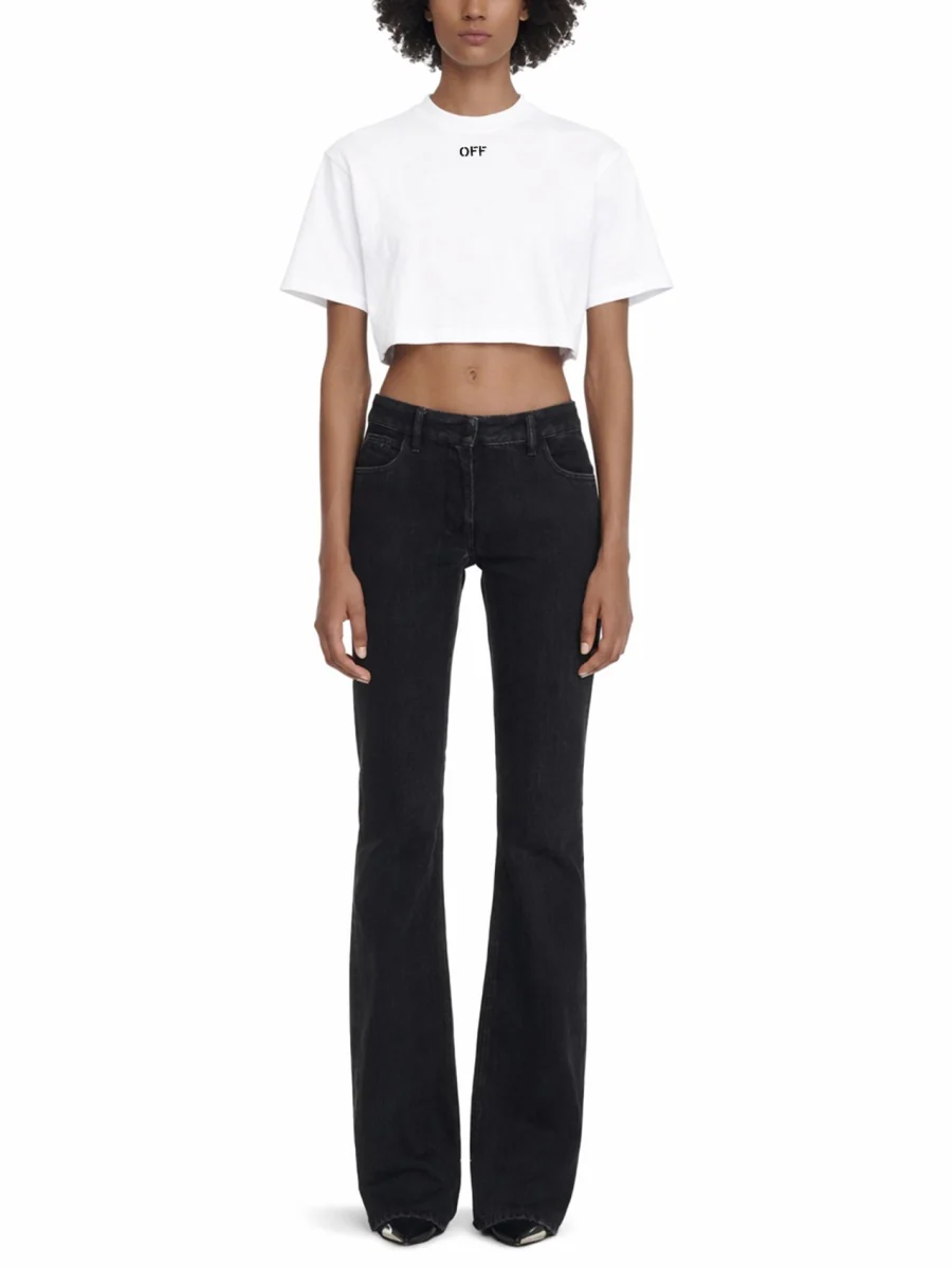 OFF-WHITE Cropped Logo-print T-shirt - Image 5