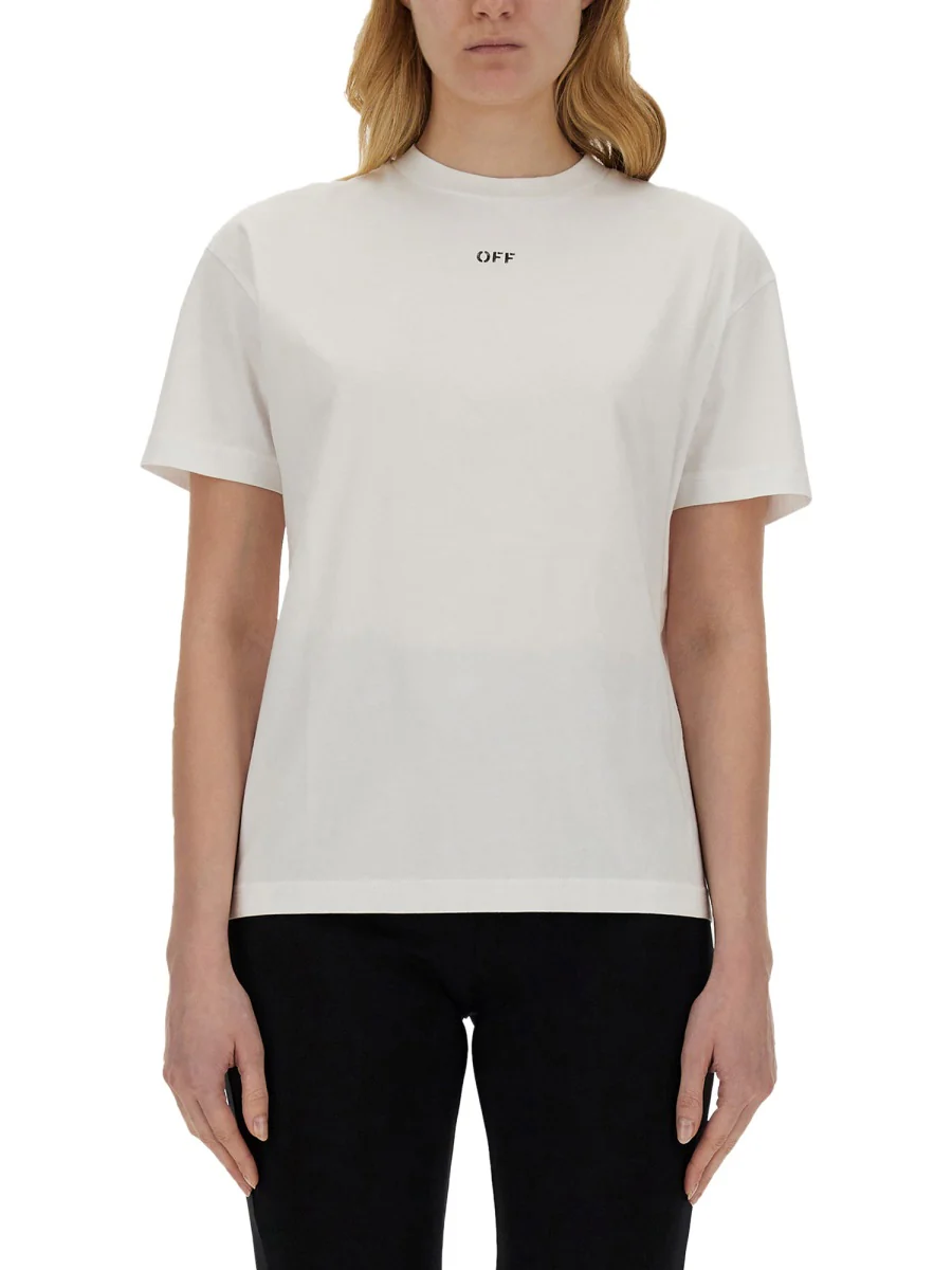 OFF-WHITE Diag-stripe Cotton T-shirt