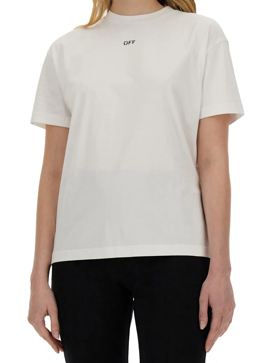 OFF-WHITE Diag-stripe Cotton T-shirt - Image 2