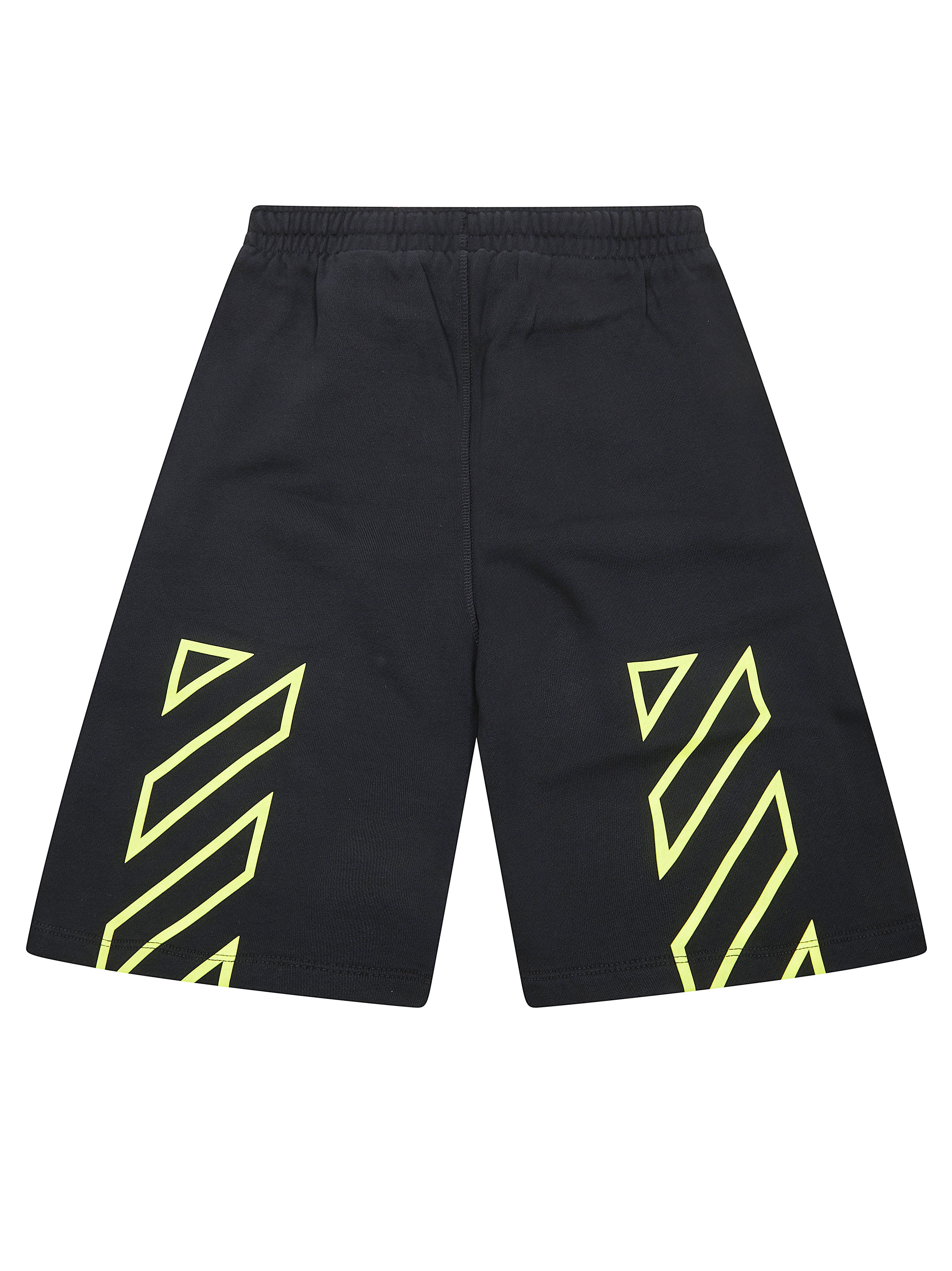 Off-white Diagonal Print Mini Sweatshorts for Kids - Image 2