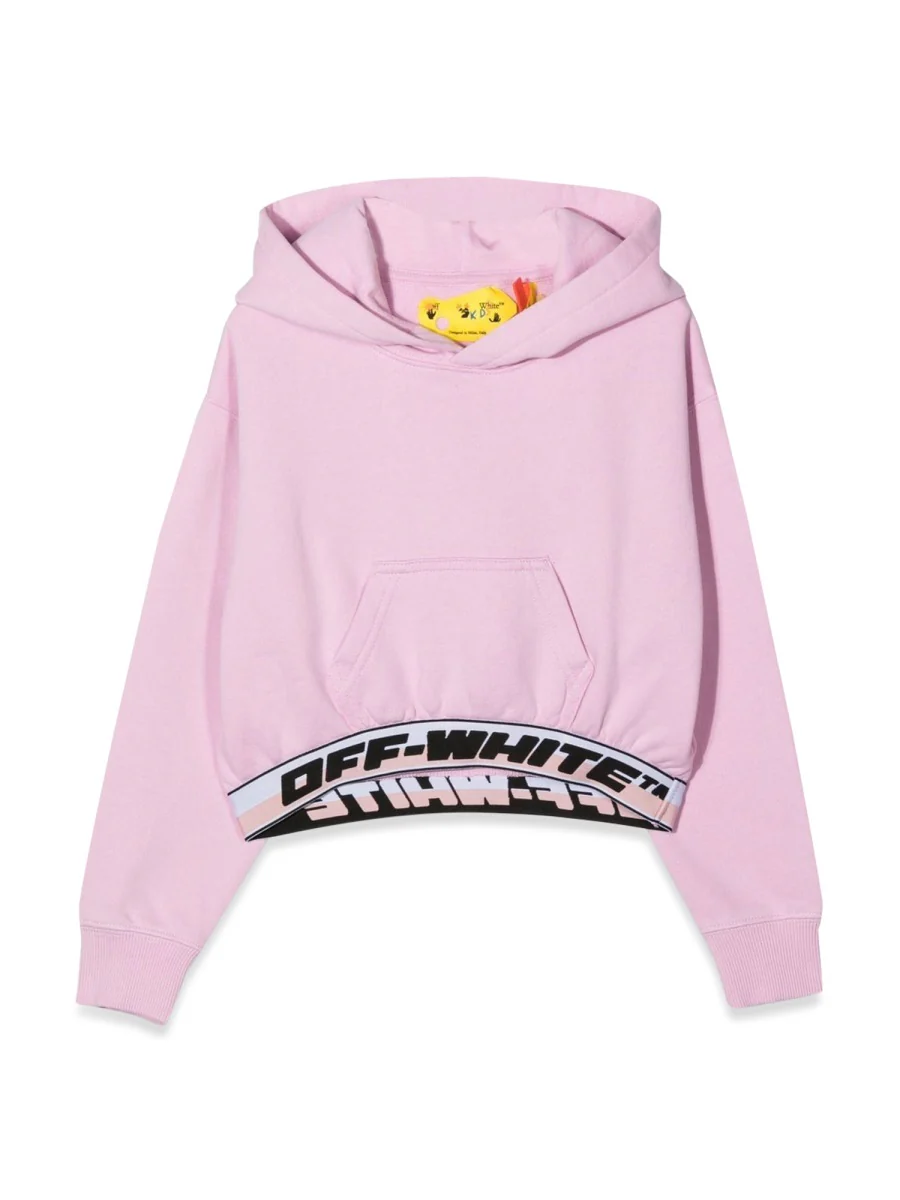 Off-white Logo-band Cropped Hoodie