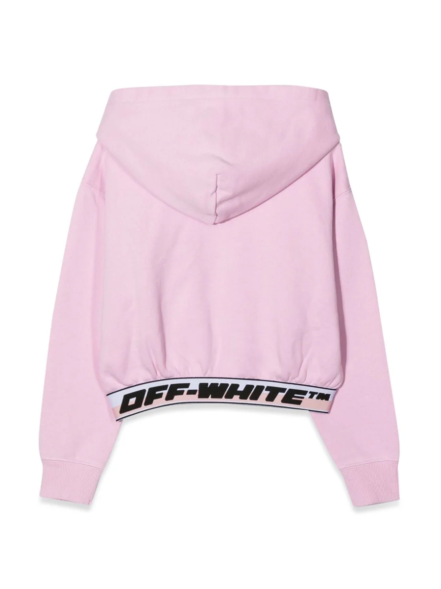 Off-white Logo-band Cropped Hoodie - Image 2
