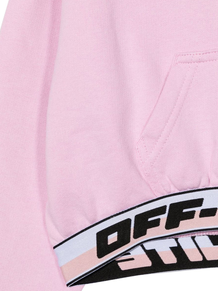 Off-white Logo-band Cropped Hoodie - Image 3